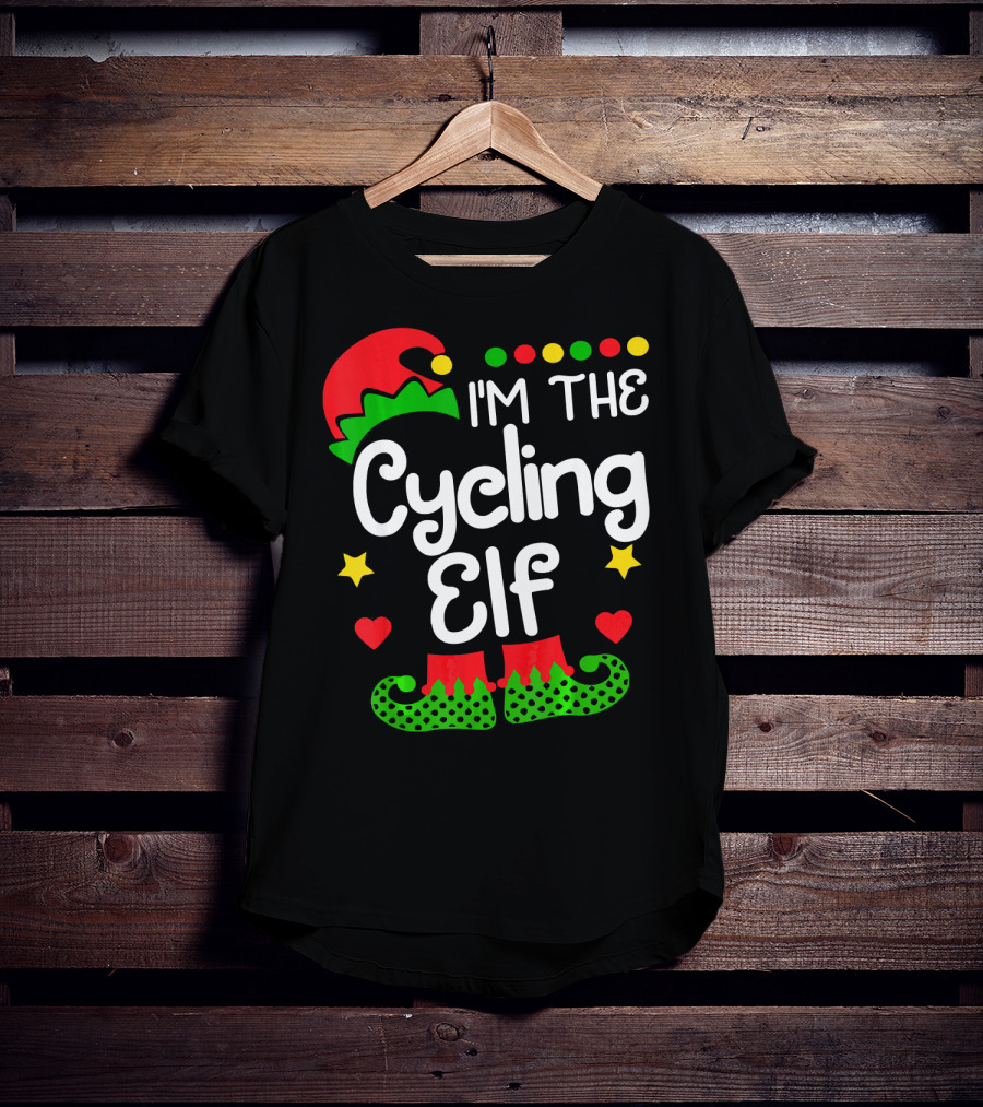 I'm The Cycling Elf Christmas Family Holiday Fun T-Shirt