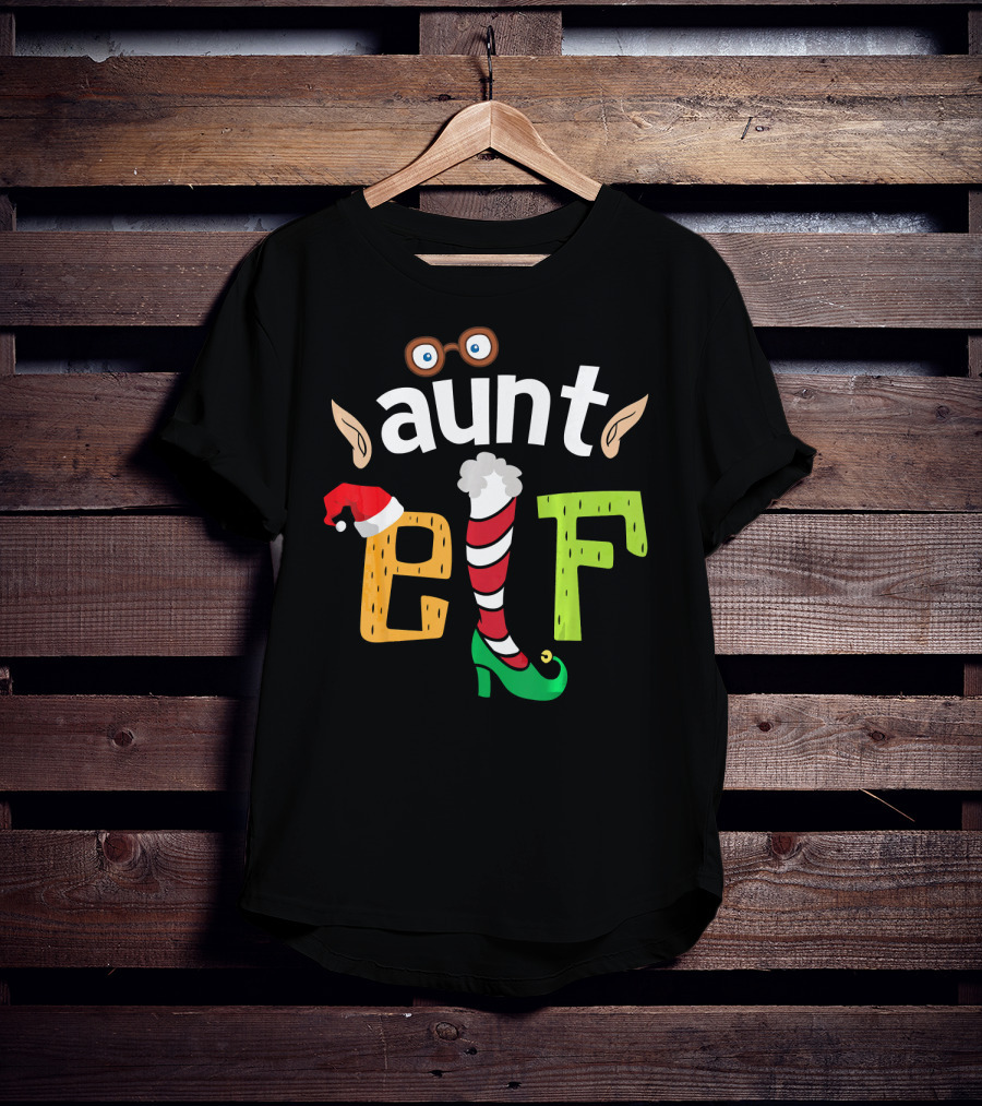Aunt Elf Elf Squad Family Christmas Holiday Magic T-Shirt