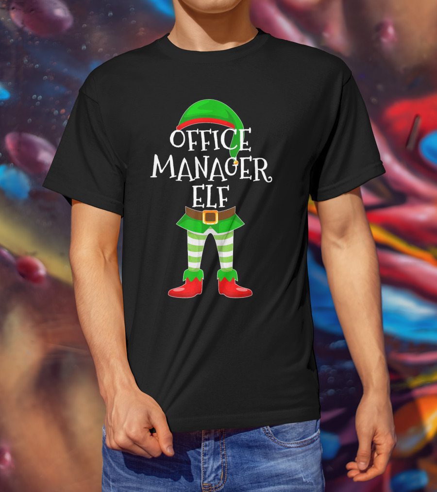 Office Manager Elf Matching Family Christmas T-Shirt