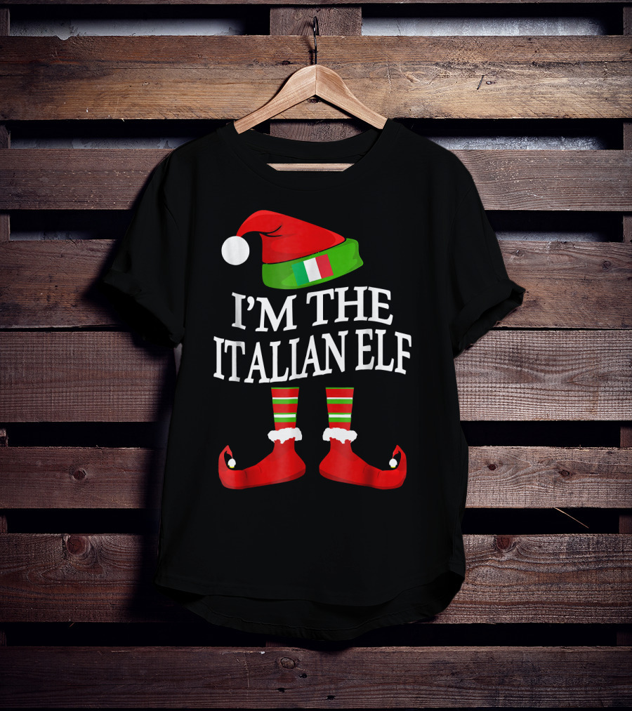 I'm The Italian Elf Festive Christmas Group Family Pajama Holiday Matching T-Shirt