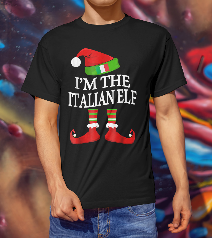 I'm The Italian Elf Festive Christmas Group Family Pajama Holiday Matching T-Shirt