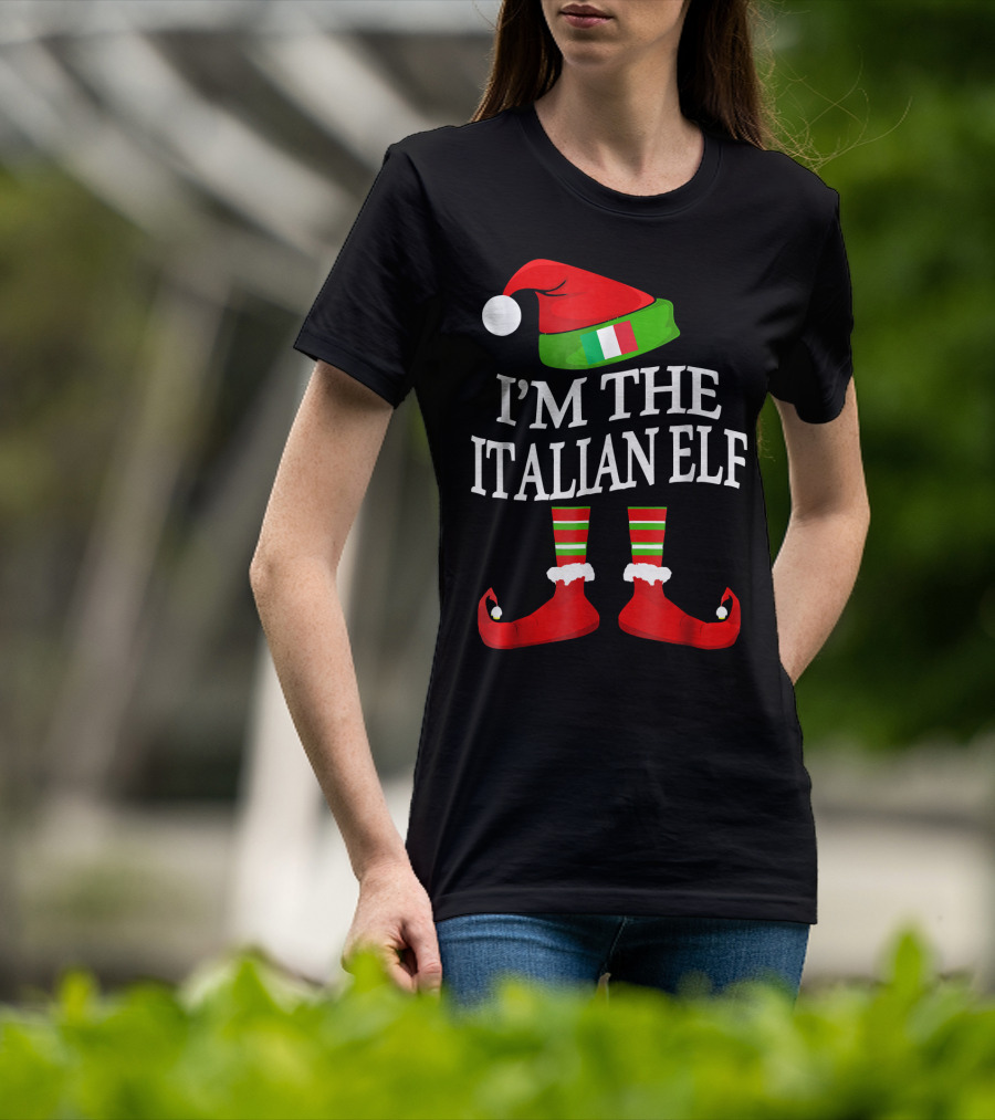 I'm The Italian Elf Festive Christmas Group Family Pajama Holiday Matching T-Shirt