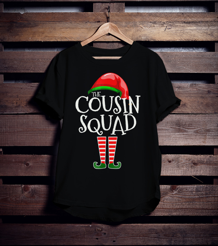 The Cousin Squad Elf Hat And Striped Legs T-Shirt