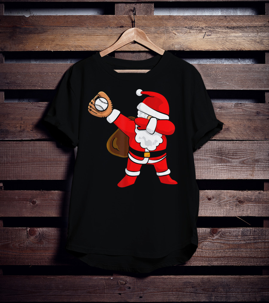 Santa Dabbing With Baseball Glove T-Shirt
