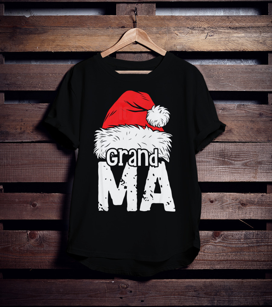 Grandma Santa Christmas Hat Family T-Shirt