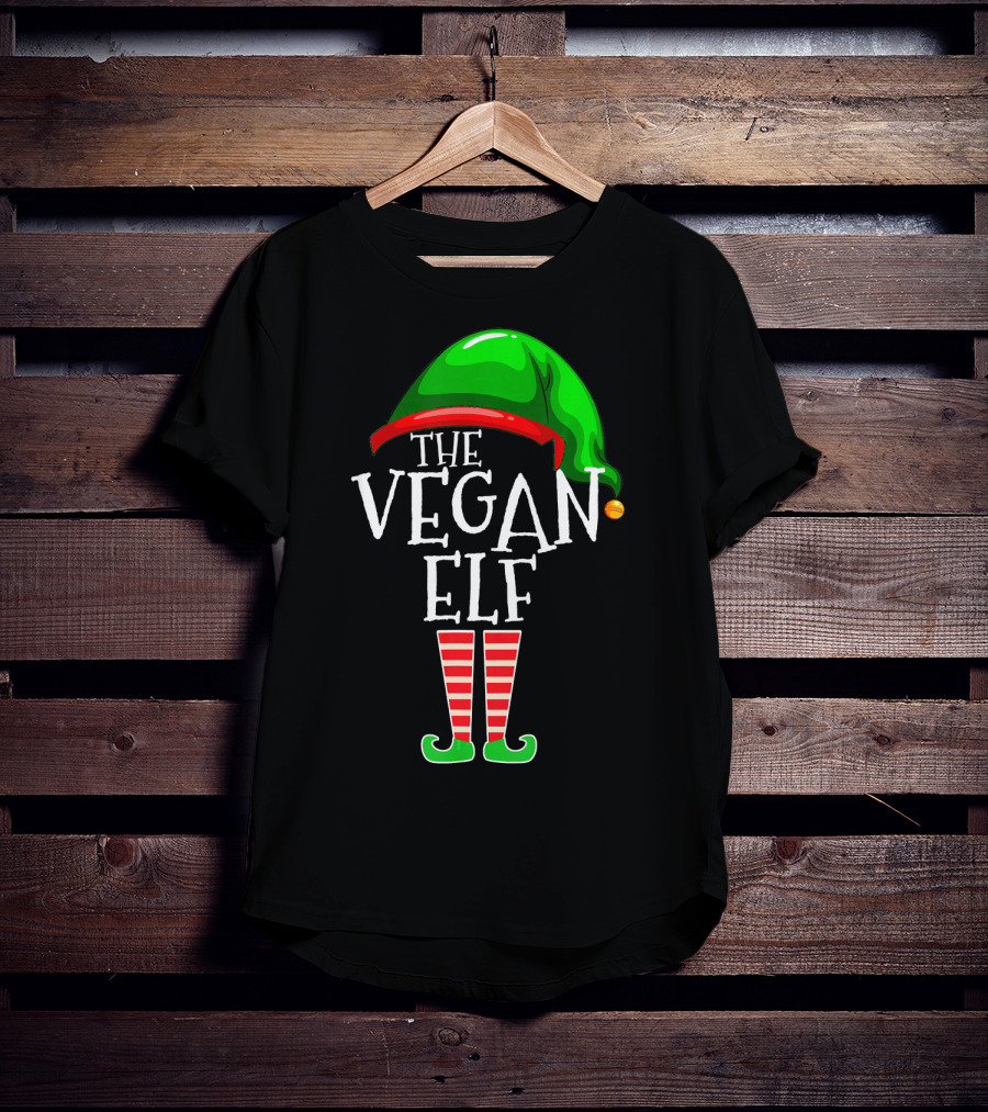 The Vegan Elf Holiday Humor Christmas T-Shirt