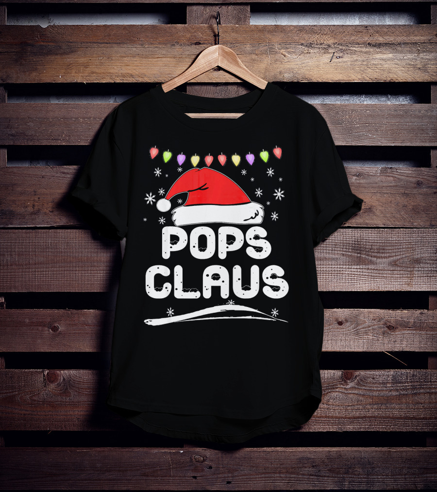 Pops Claus Santa Hat Christmas Family Holiday T-Shirt