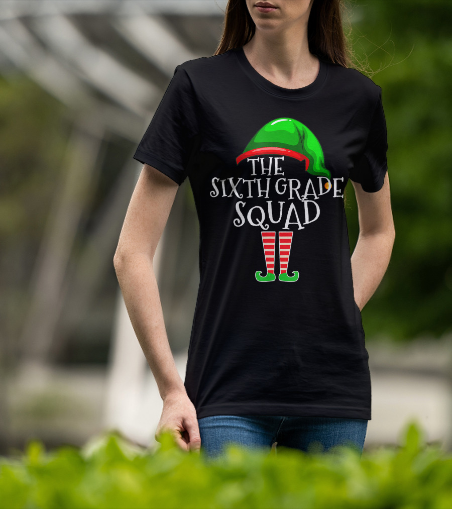 Sixth Grade Squad Elf Group Matching Christmas T-Shirt