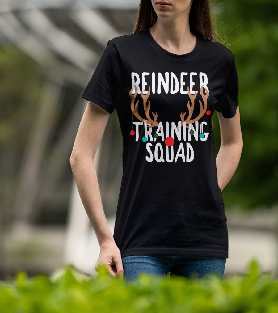 Reindeer Training Squad Team Antler Ornaments T-Shirt