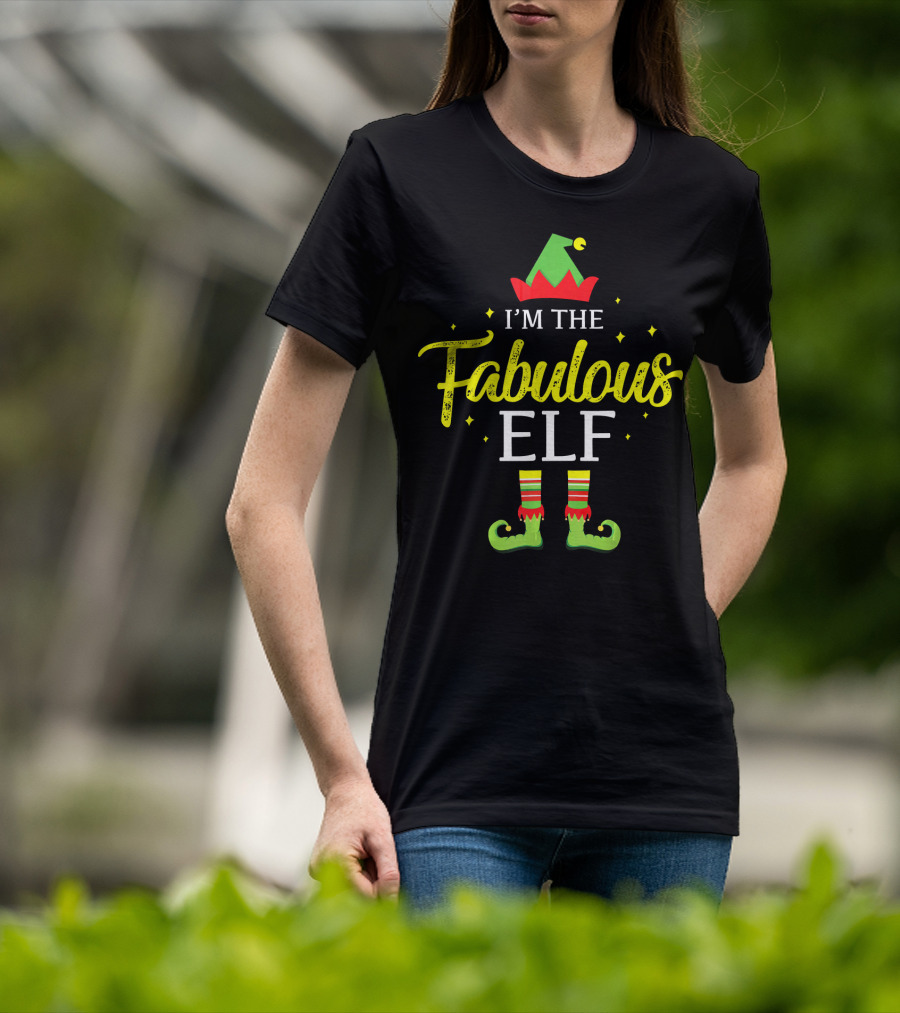 I'm The Fabulous Elf Matching Family Group Christmas Pajama Top T-Shirt