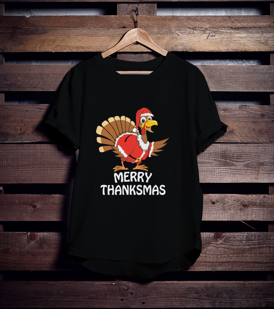 Merry Thanksmas Santa Turkey T-Shirt