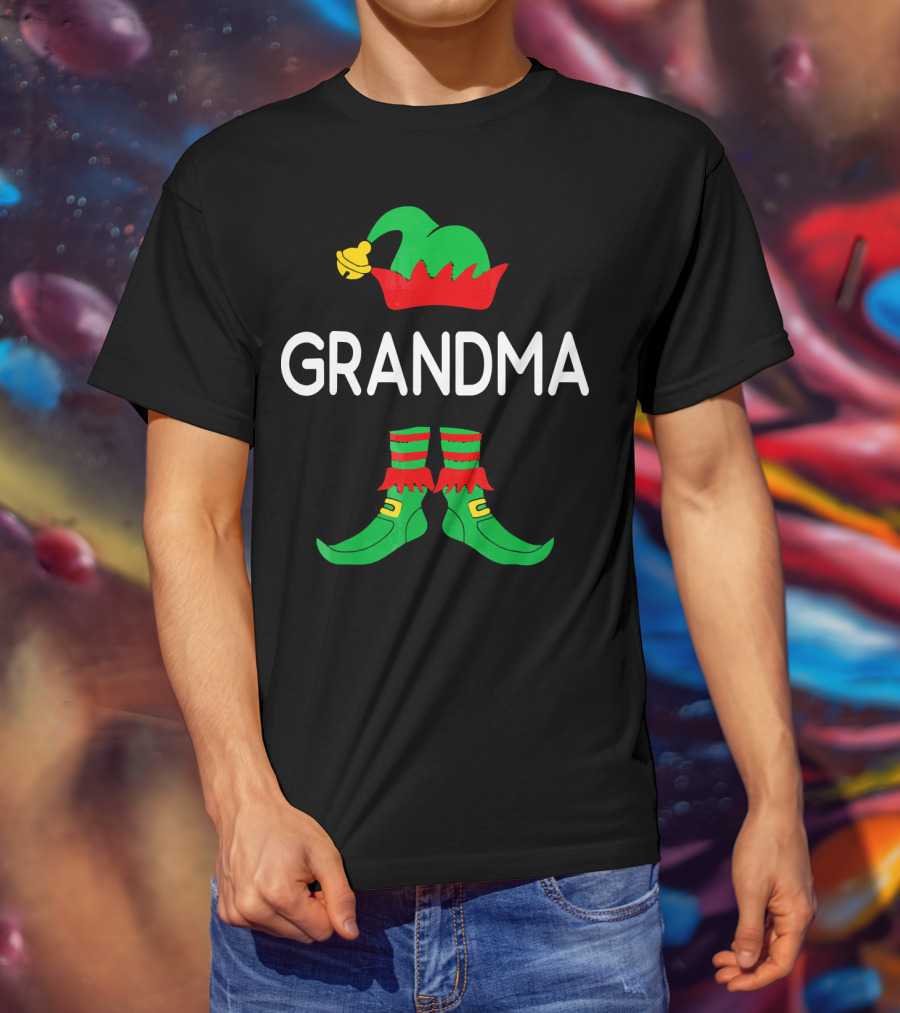 GRANDMA Elf Hat And Shoes Holiday T-Shirt