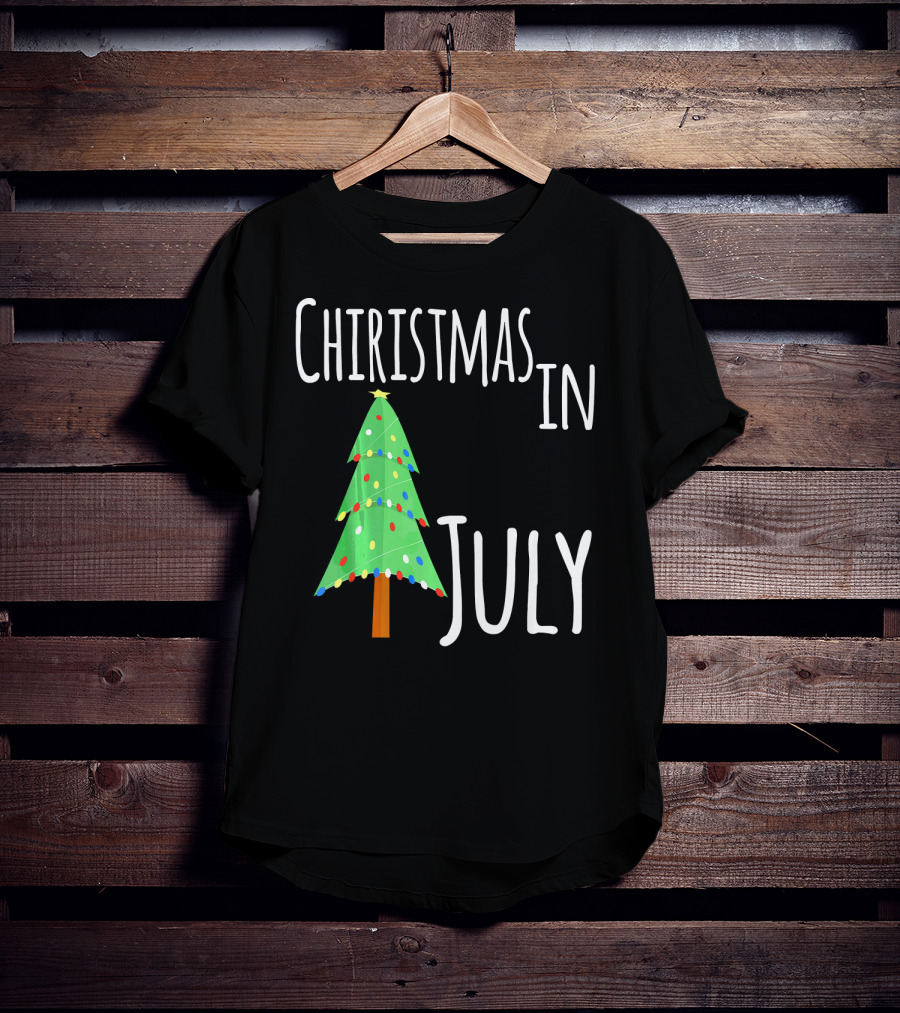 Christmas In July Tree Lights Festive Summer T-Shirt