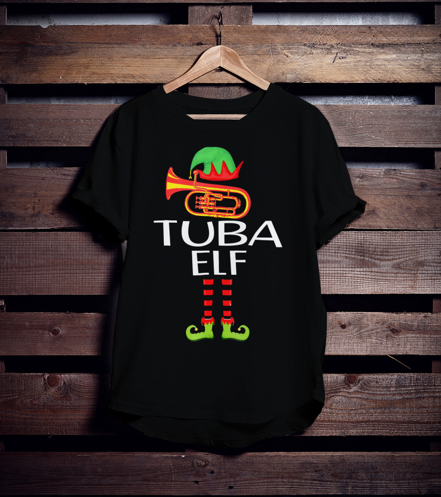 Humorous Tuba Elf Festive Funny For Who Lover T-Shirt