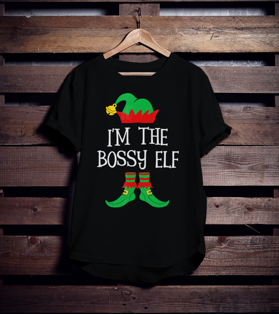 I'M THE BOSSY ELF Family Group Christmas Matching T-Shirt