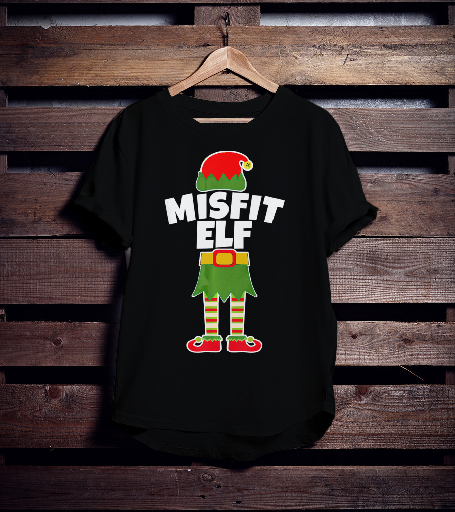 MISFIT ELF Funny Rudolph Weirdo Loser Christmas T-Shirt