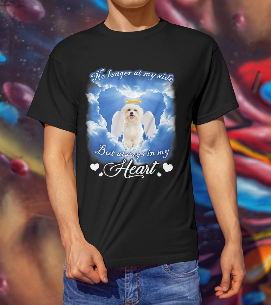 No Longer At My Side But Always In My Heart Dog Angel Clouds T-Shirt