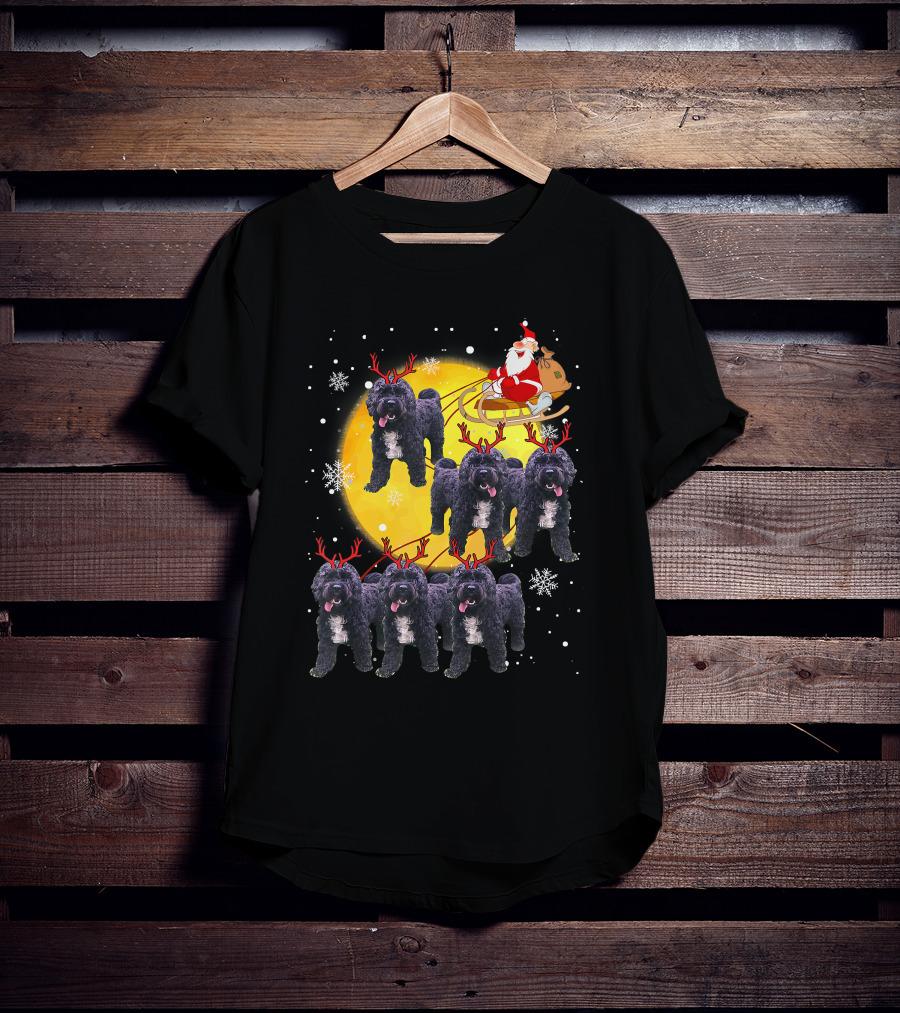 Cockapoo Reindeer Santa Sleigh Christmas Funny Cocka T-Shirt