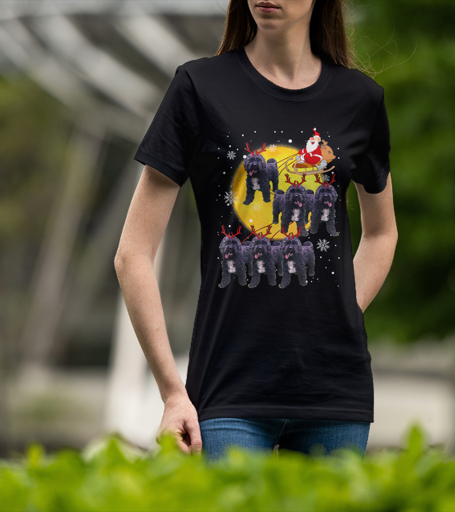 Cockapoo Reindeer Santa Sleigh Christmas Funny Cocka T-Shirt