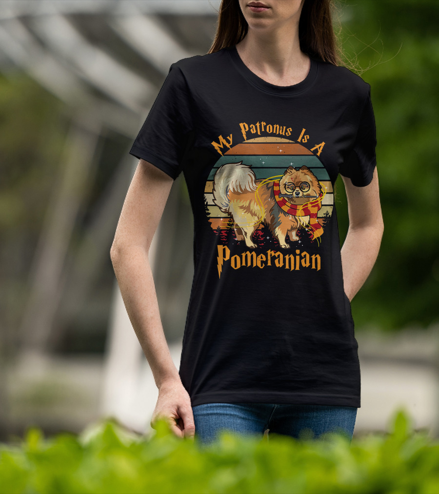 My Patronus Is A Pomeranian Dog With Wizardry And Magic References T-Shirt