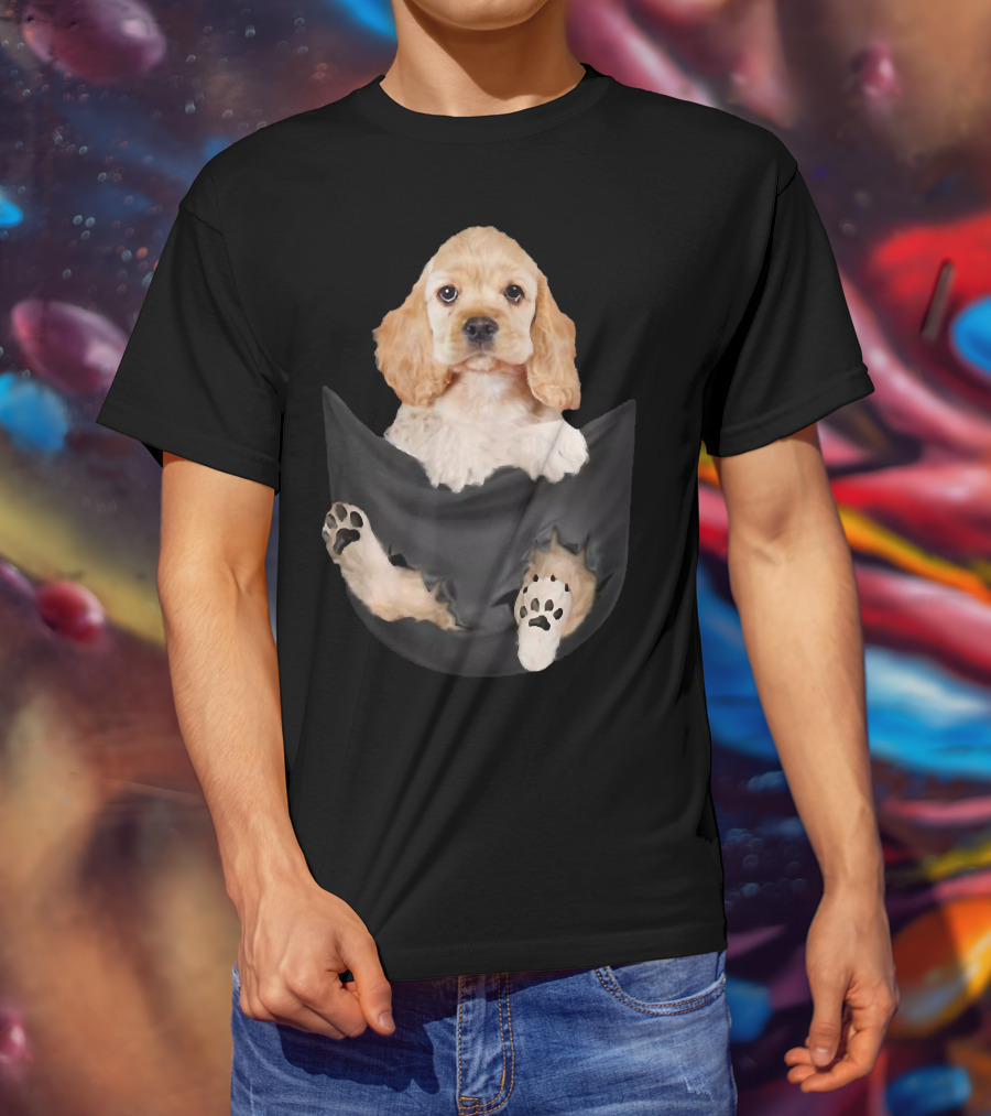 Cocker Spaniel Puppy Cute In The Pocket T-Shirt