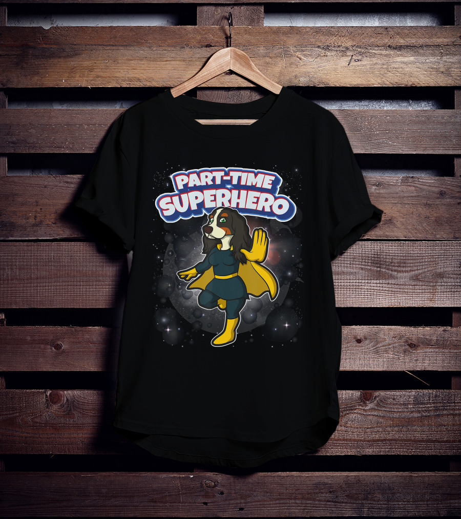 Part-Time Superhero English Cocker Spaniel Comic T-Shirt