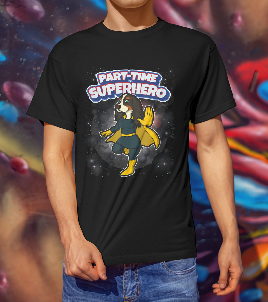 Part-Time Superhero English Cocker Spaniel Comic T-Shirt