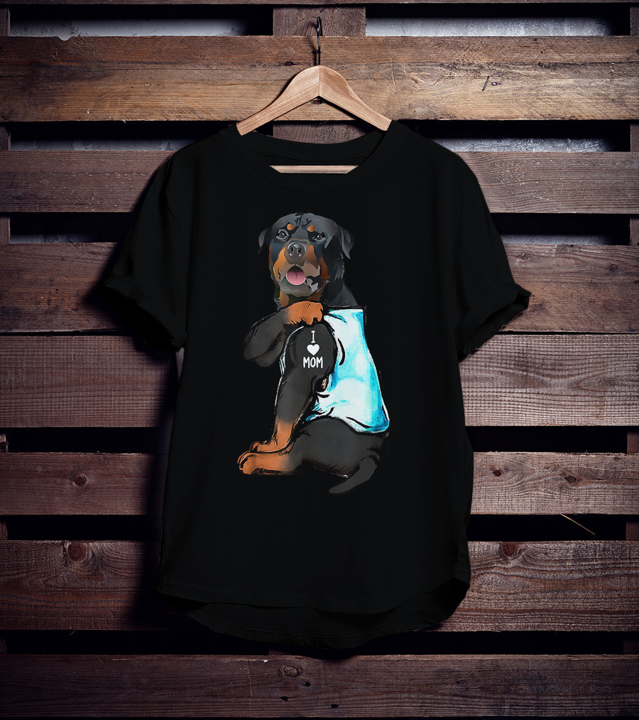 I Love Mom Rottweiler Tattoo T-Shirt