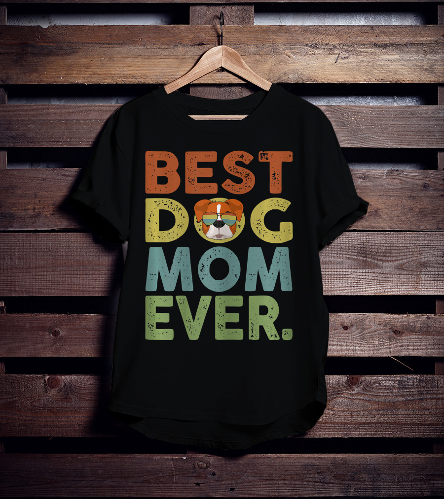 Best Dog Mom Ever Vintage Boxer T-Shirt