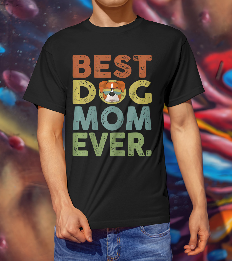Best Dog Mom Ever Vintage Boxer T-Shirt