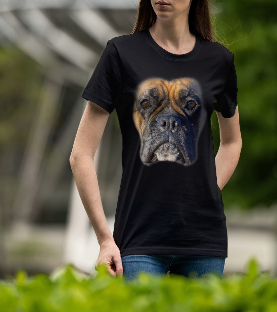 Boxer Dog Face Funny Animal Lover T-Shirt