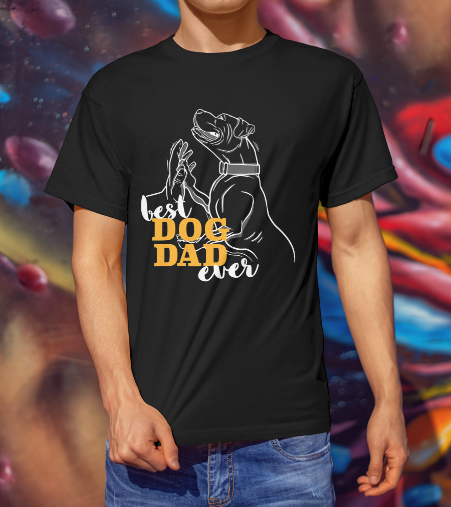 Best Dog Dad Ever Pitbull Boxer T-Shirt