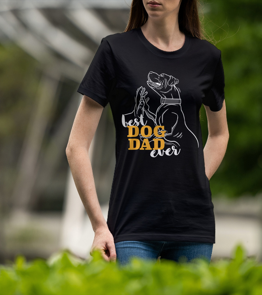 Best Dog Dad Ever Pitbull Boxer T-Shirt