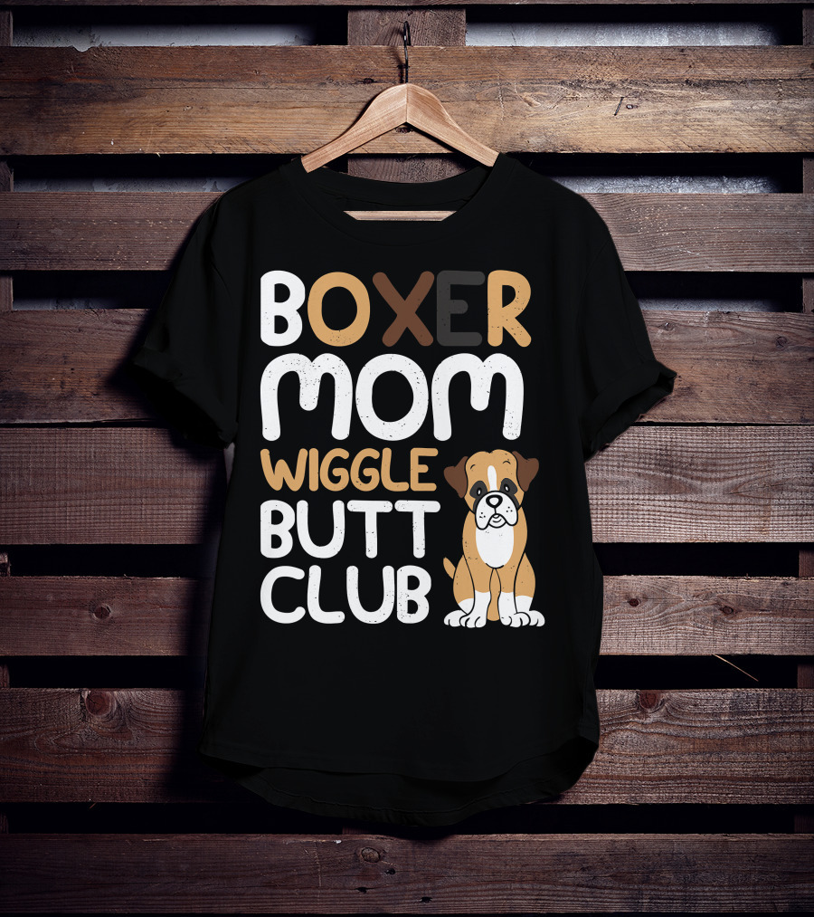 Boxer Mom Wiggle Butt Club Puppy T-Shirt