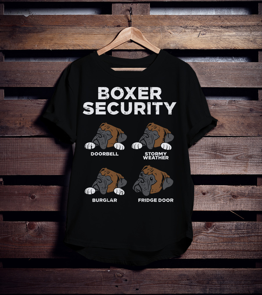 Boxer Security Doorbell Stormy Weather Burglar Fridge Door T-Shirt