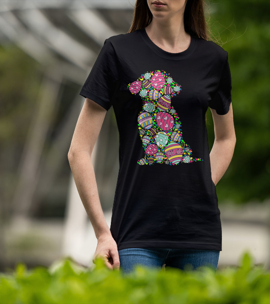 Colors Eggs Shih Tzu Dog Puppy Lover Easter Day Vibrant Festive T-Shirt