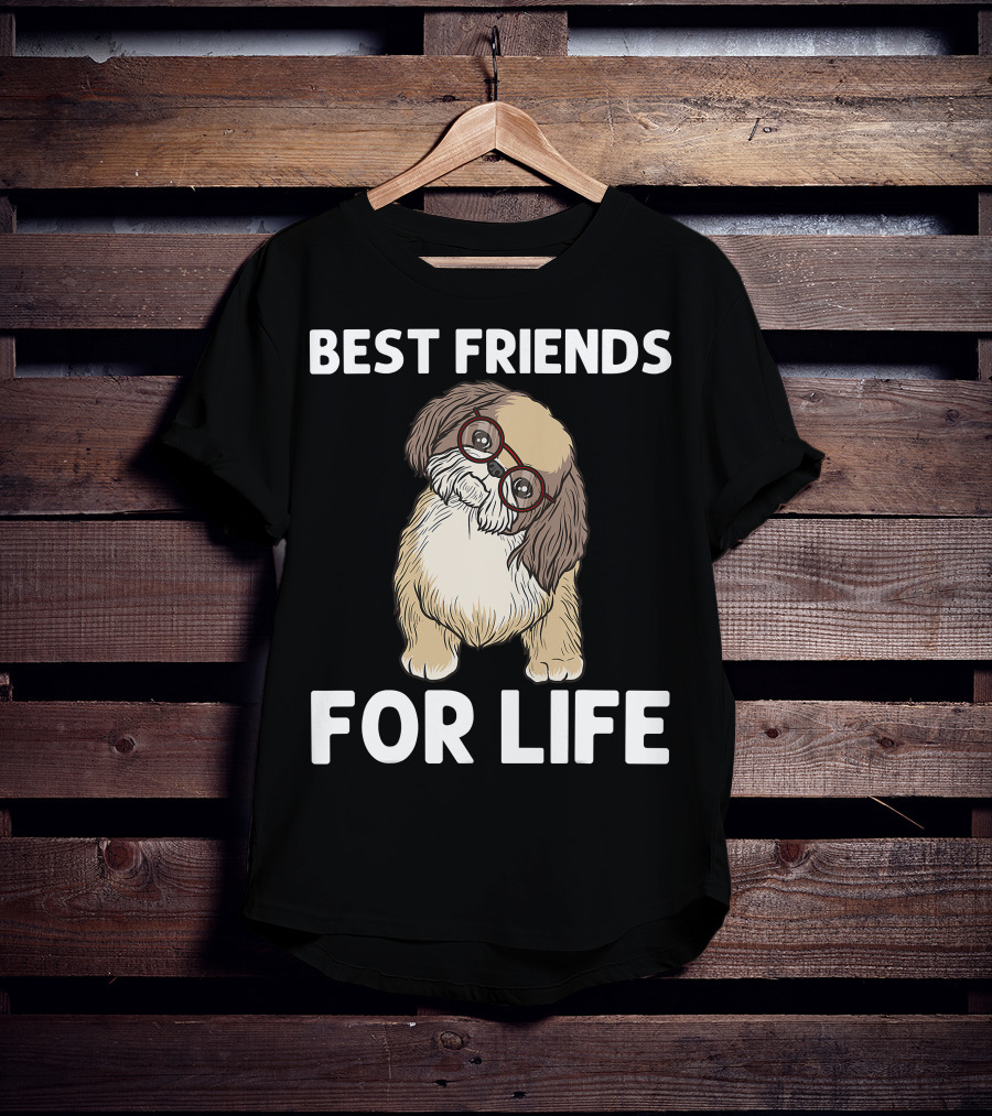 Best Friends For Life Cool Shih Tzu Puppy Pet T-Shirt