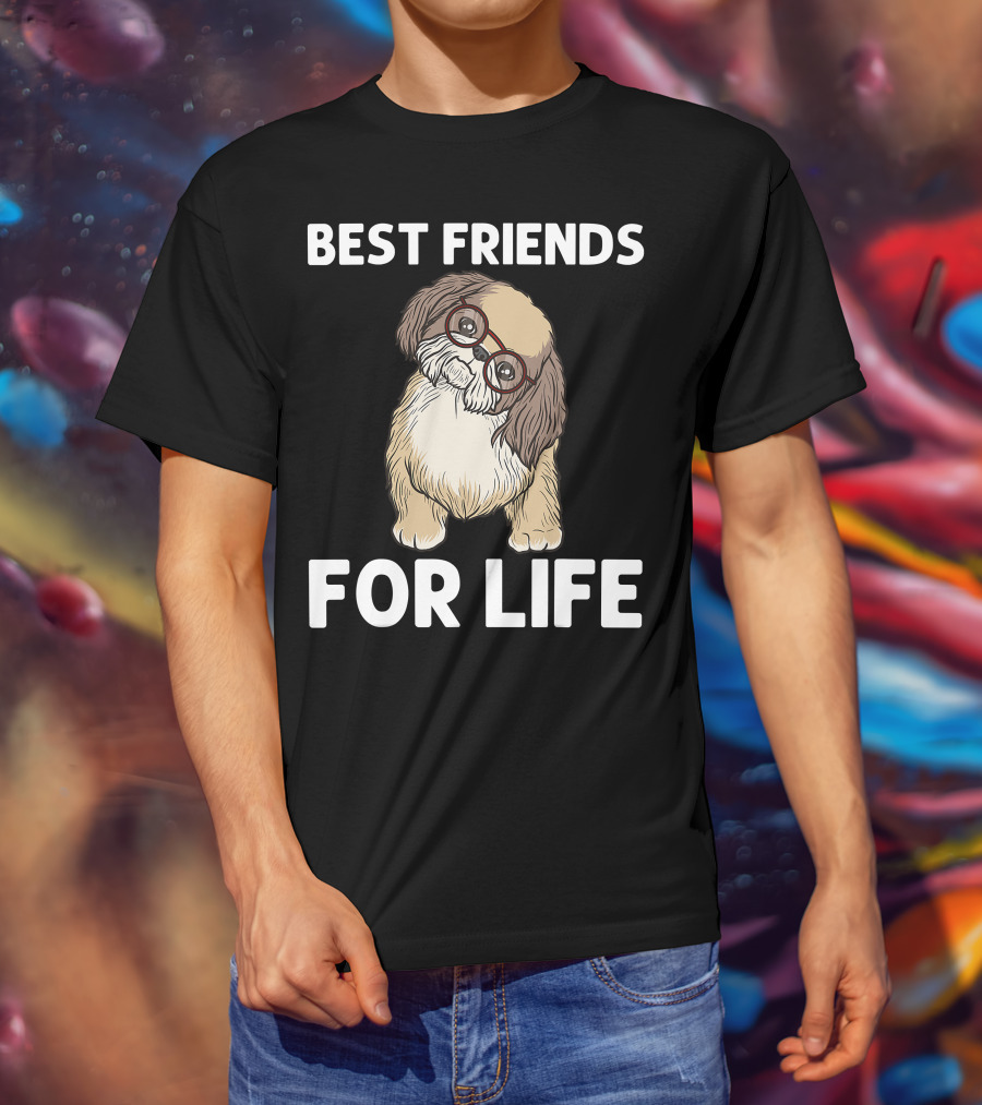 Best Friends For Life Cool Shih Tzu Puppy Pet T-Shirt