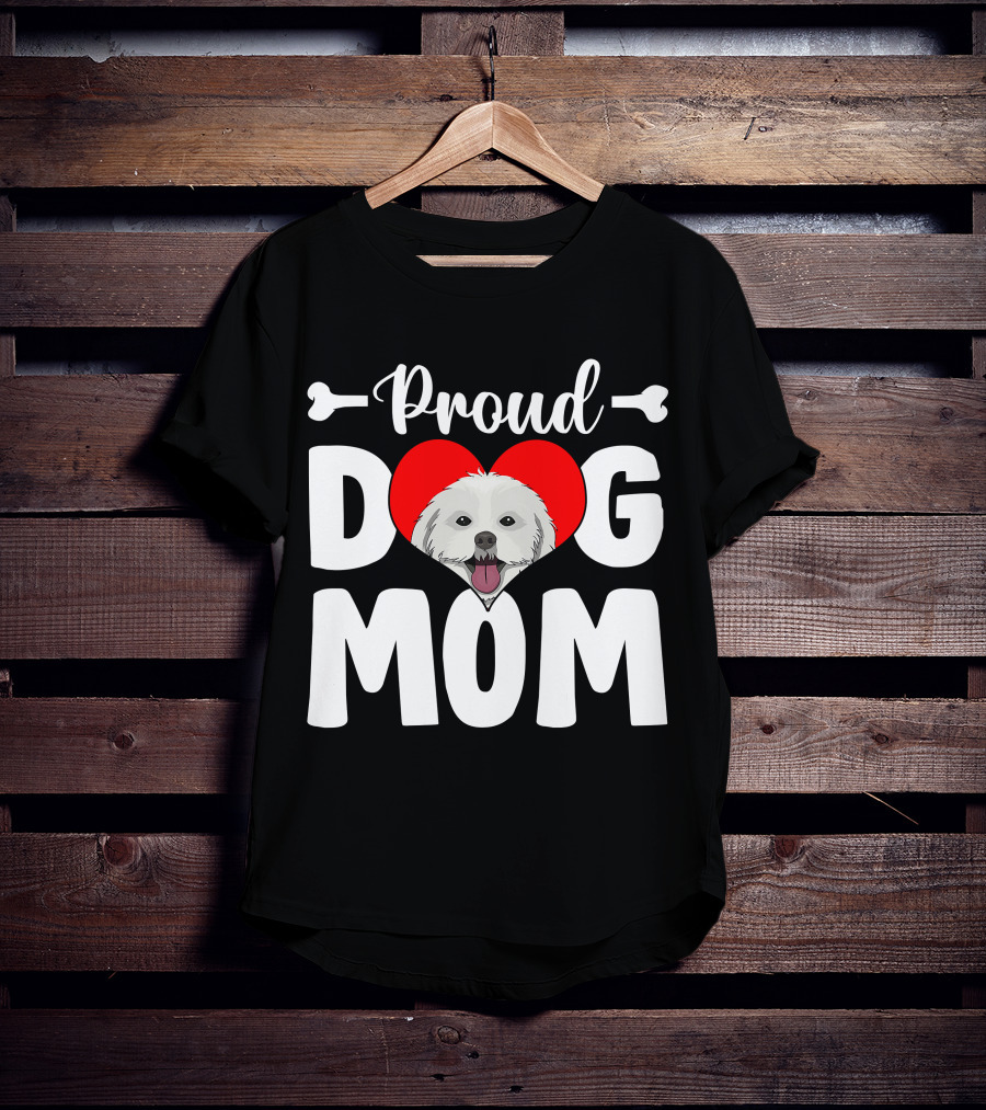 Proud Shih Tzu Dog Mom Heart T-Shirt