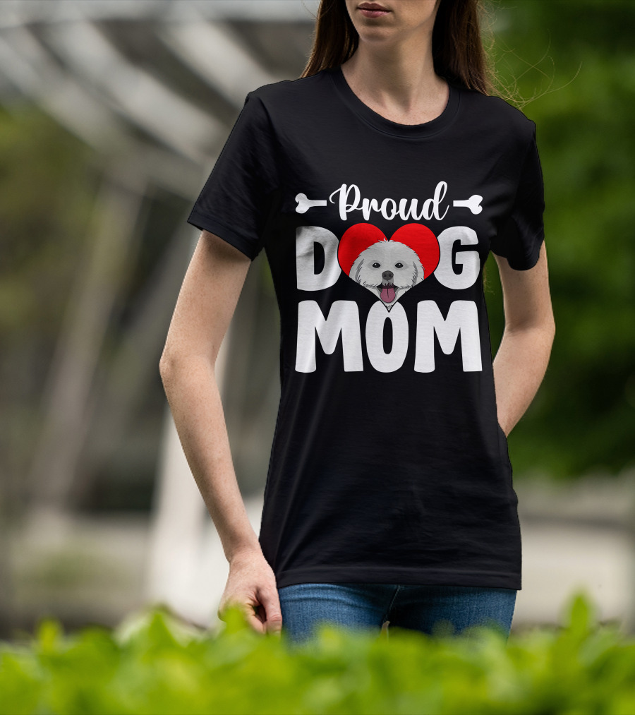 Proud Shih Tzu Dog Mom Heart T-Shirt