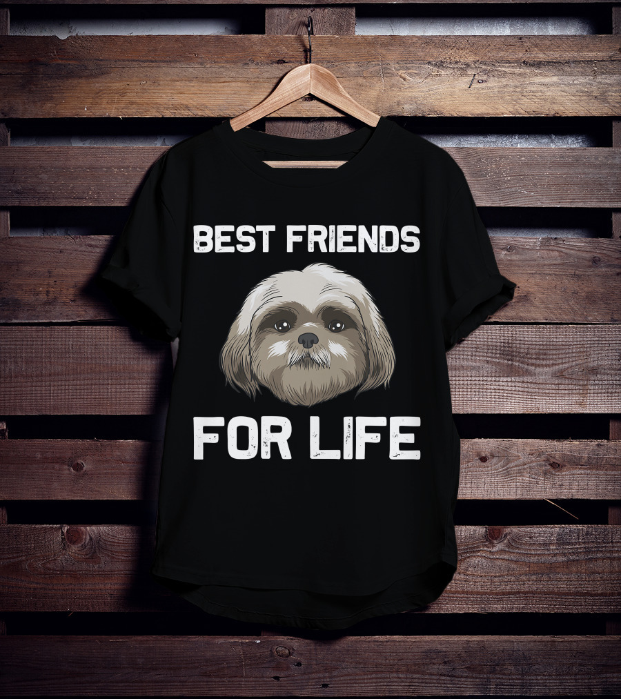 Best Friends For Life Funny Shih Tzu Women Pet Dog Puppy T-Shirt