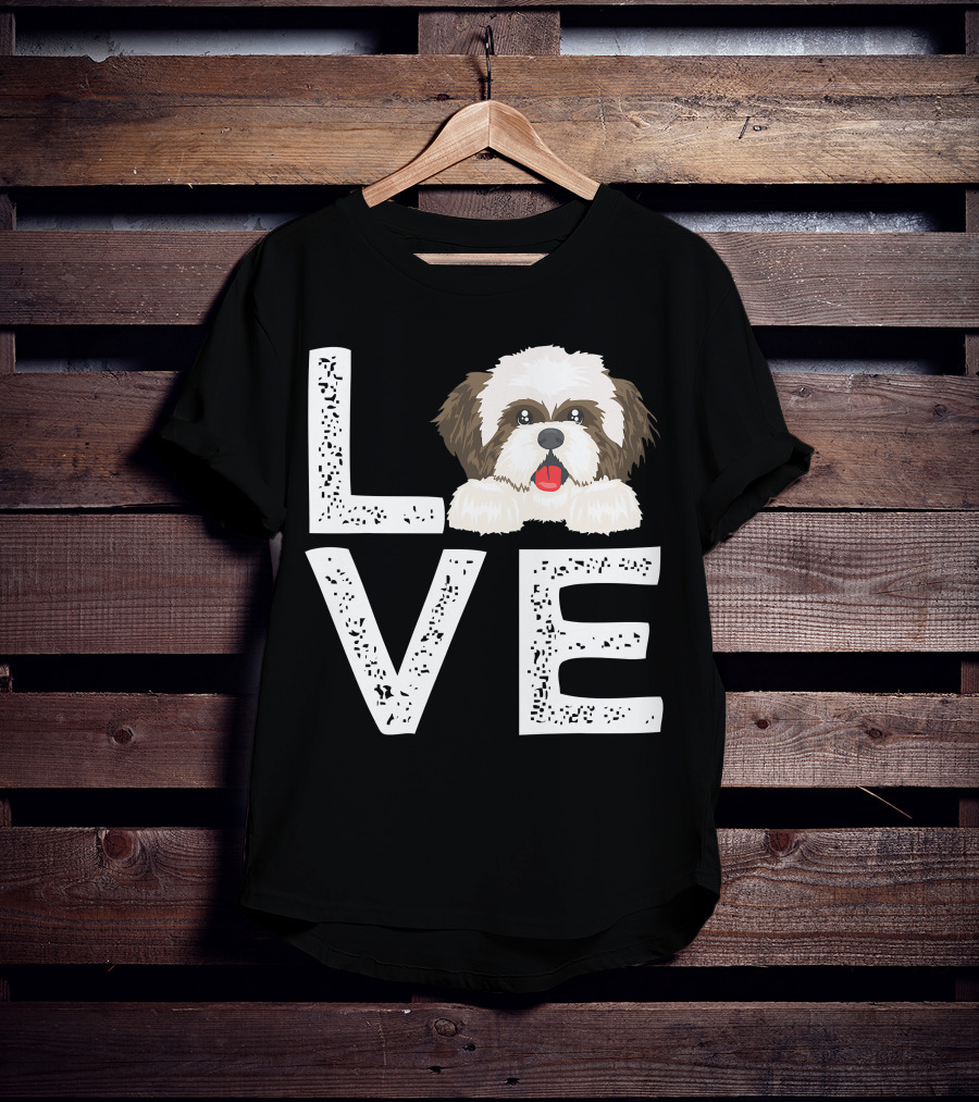 I Love My Shih Tzu Funny Shih Tzu Dog Lover Cute Shih Tzu Love T-Shirt