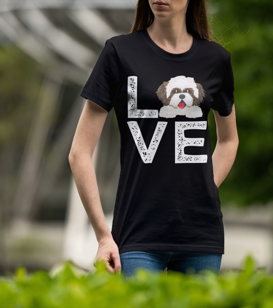 I Love My Shih Tzu Funny Shih Tzu Dog Lover Cute Shih Tzu Love T-Shirt
