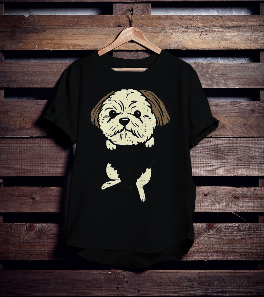 Shih Tzu Pocket Feet Cute Animal Pet T-Shirt