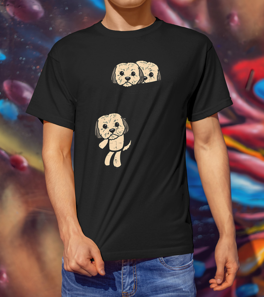 Pocket Shih Tzu Puppies Cute Animal Dog Lover Pet T-Shirt