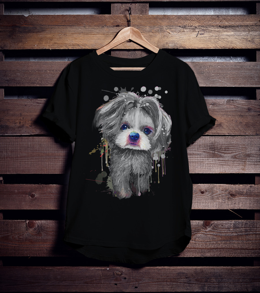 Adorable Shih Tzu Art For Proud Shih Tzu Mom Enthusiasts T-Shirt