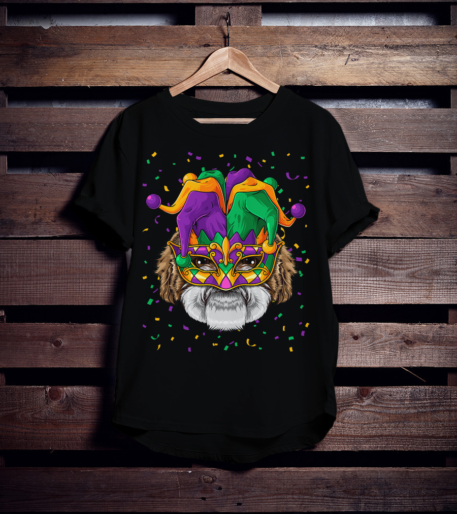 Shih Tzu Dog Mardi Gras Carnival Jester Festi T-Shirt
