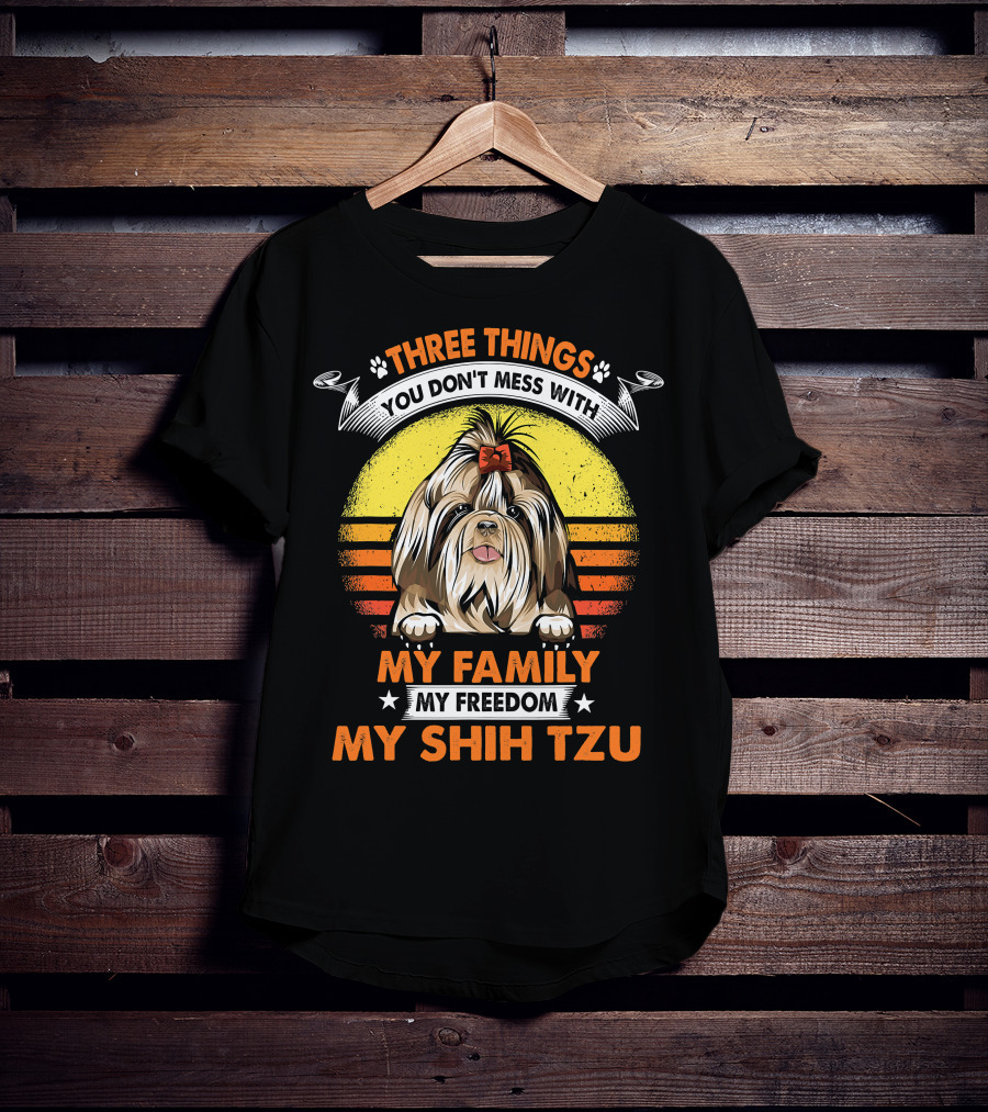 Three Things My Family My Shih Tzu T-Shirt