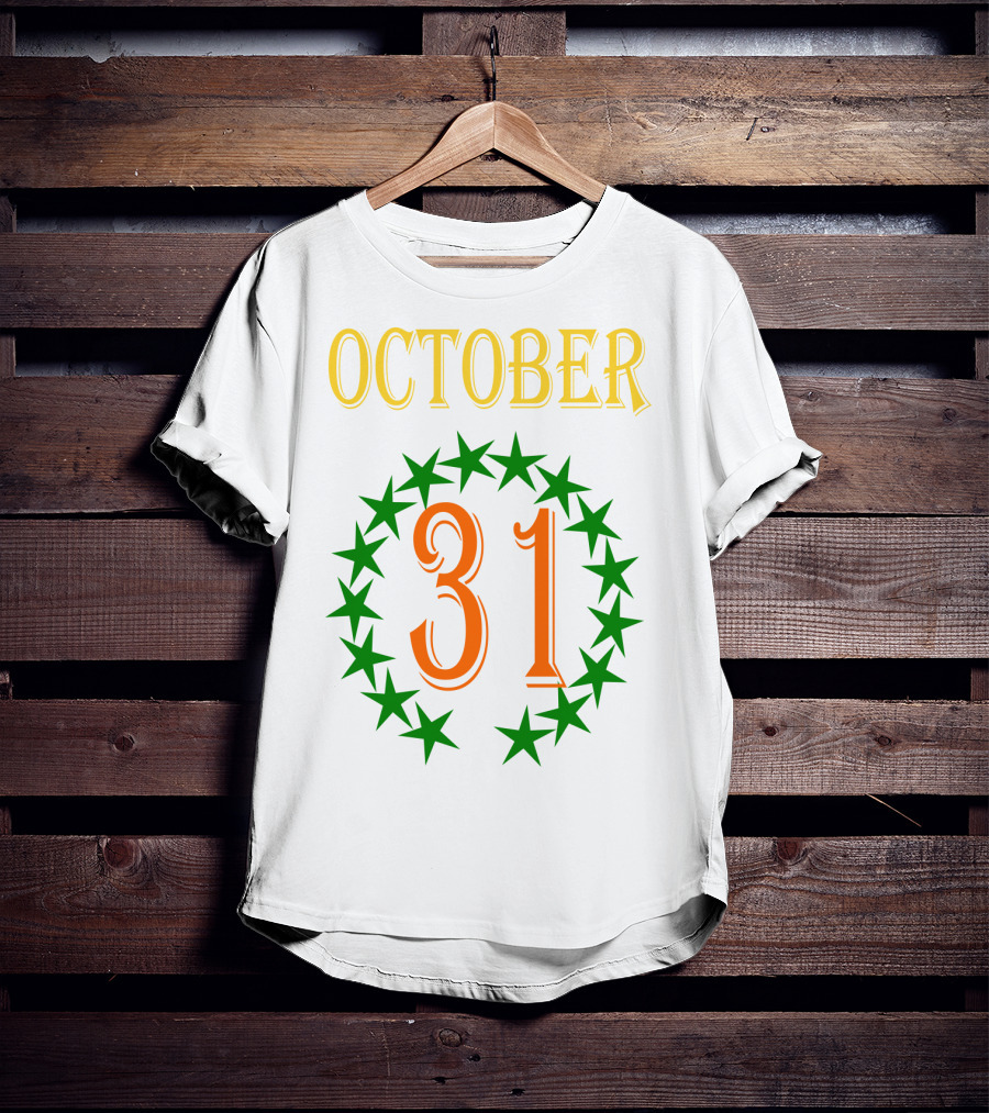 OCTOBER 31 Surrounded By Green Stars T-Shirt