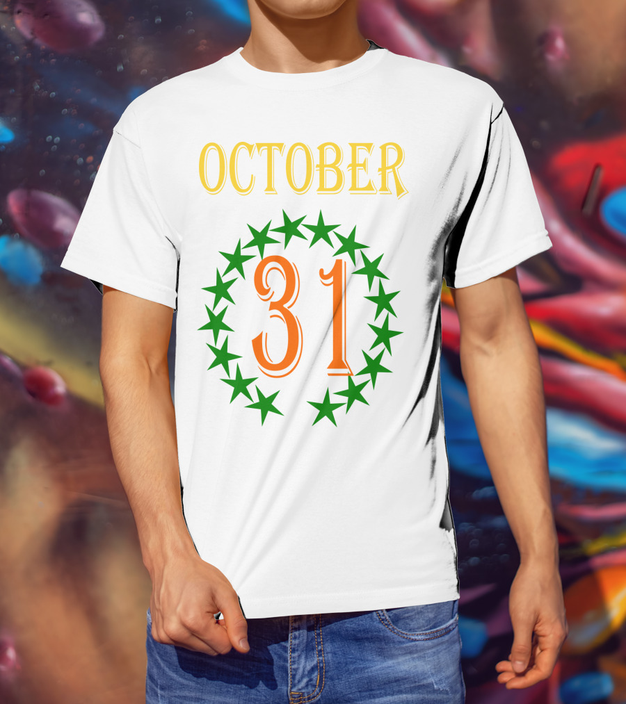 OCTOBER 31 Surrounded By Green Stars T-Shirt